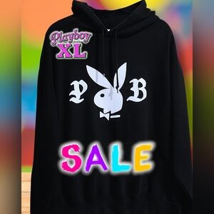 Playboy Hoodie w/ Iconic Playboy Bunny Logo Flanked by the Letters "P" & "B" XL